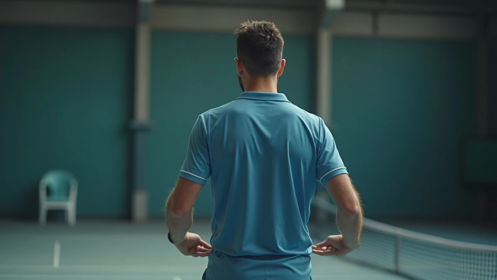 مدرب تنس متمرس يوضح تقنيات التحكم والتوازن أثناء أداء الحركات الديناميكية